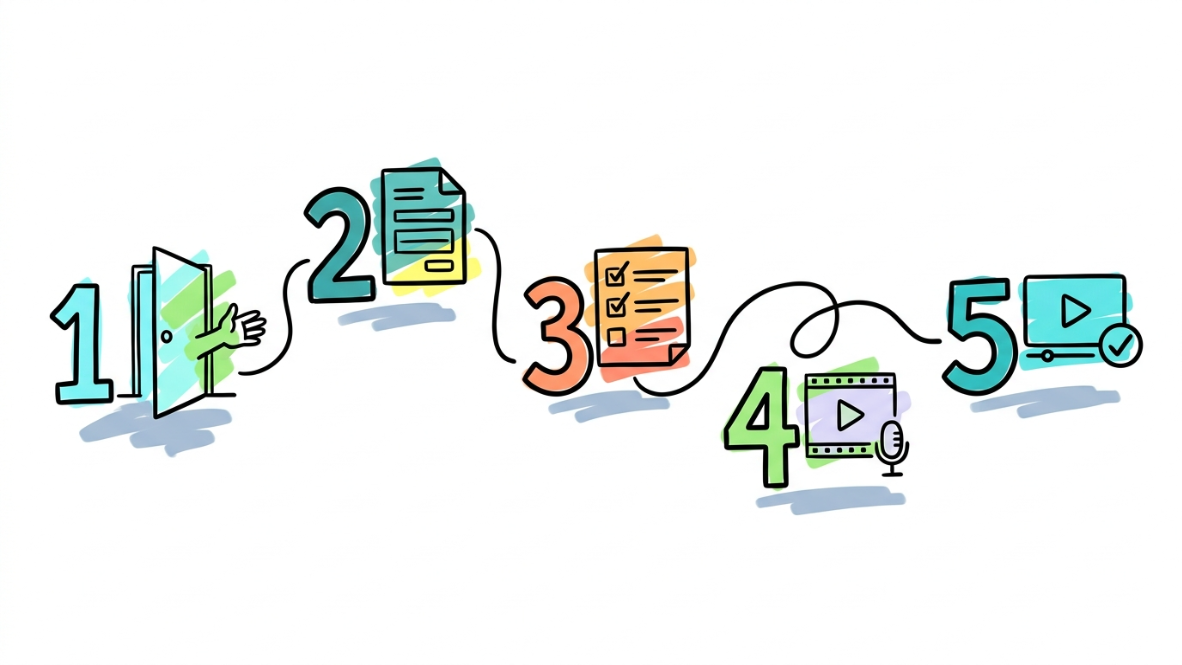 Training and Courses — doodle illustration